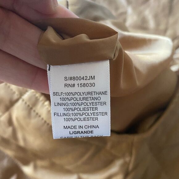 new leather effect quilted overshirt - Picture 5 of 13